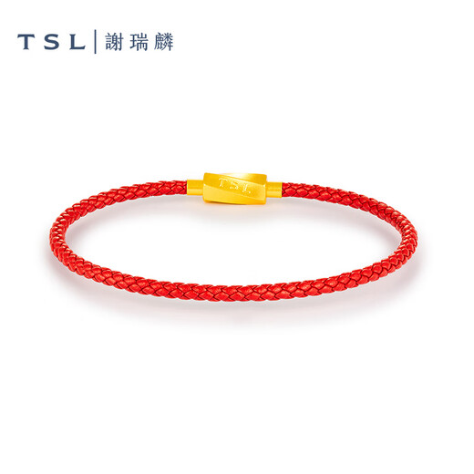 谢瑞麟（TSL）铝合金扣手绳可穿转运珠编织绳BE779-BE834 BE834-黑色（粗） 