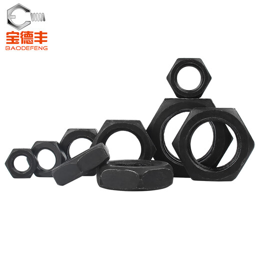 Baodefeng 8.8 Tuerca hexagonal de alto nivel Hexagon GB6172 Capa de tornillo plano Tuerca de diente fina National estándar GB6173 Modelo delgado M24 [5 piezas]