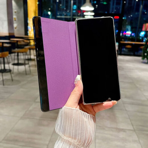 壳爵士 华为MateX5手机壳MateX3保护套翻盖智能皮套高端真皮时尚保时捷隐形支架镜头全包防摔商务保护壳 华为MateX5【羽砂黑】