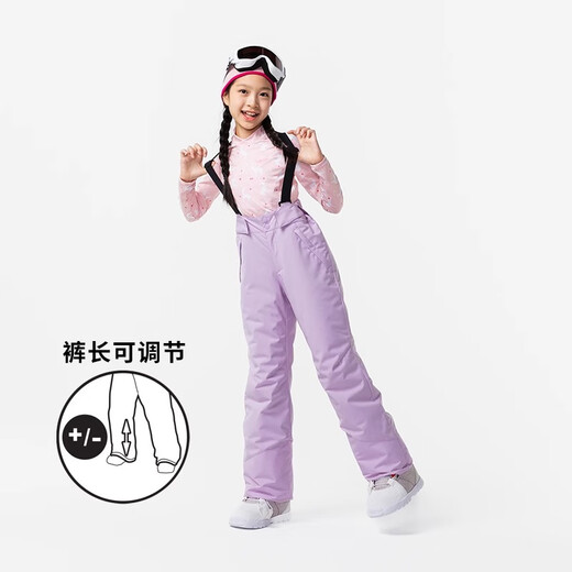 Kinderskihose im Winter verdickte wasserdichte und warme Skigorte Lose Baumwollhosen Overall Purpur 145 cm / 10-12 Jahre alt