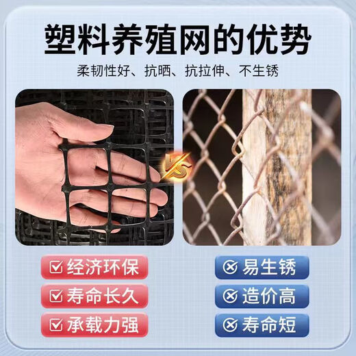 Danau Meng Plastic Grid Farm Net Fish Pond Protection Anneau Corn Poulet Net Net Isolation Isolation Fence Garden Vegetable Guardian Net 1,2 mètres de haut + 3 cm Trou + Tie 4,8 mm d'épaisseur (50 mètres / rouleau) 1517