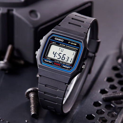 Casio (CASIO) small square simple retro waterproof electronic student watch men's and women's watch Valentine's Day gift F-91W-1