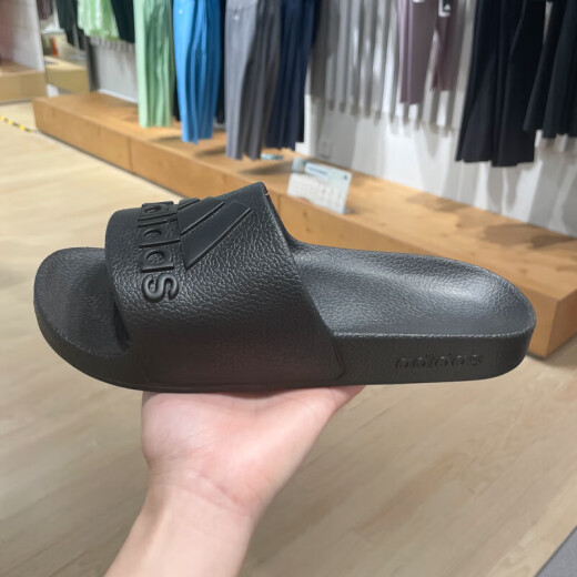 阿迪达斯 （adidas）凉拖男女鞋 25夏季新款户外运动沙滩鞋休闲轻便人字拖鞋 IF7371/全黑/一字拖 46