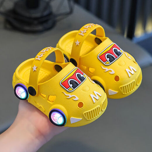Meng Yilan (Mengyilan) Slippers pour enfants Carton Carton ACTUATION LUMINES BARCHES ET FILLES ANTI-SLIP SOME SOLE SANDOOR SANDORS INDOOR Sandales BAGUES CHOSE [Version claire colorée Y178B White Soft Seme Sole non glipt 20 -21 Taille [longueur intérieure 13,5 cm]