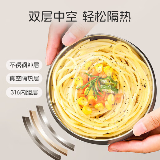 Dr. Ma Children's Komplementary Food Bowl, Edelstahlschale, Löffel, spezielle Suppenschüssel, Baby -Reisschüssel, Tischgeschirr zum Ausgehen. Kleiner Bär