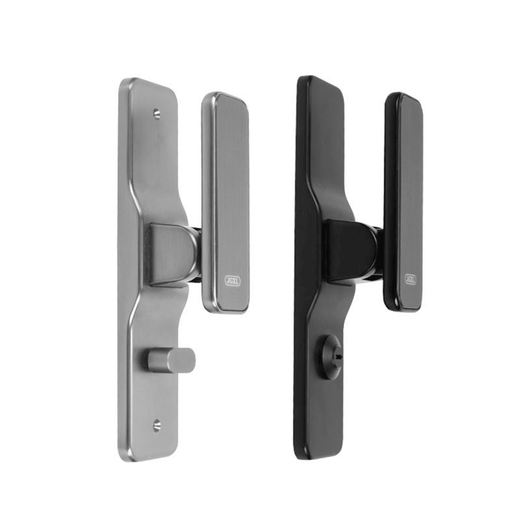 Huili's customized modern straight push-pull gray and black indoor bedroom door handle solid wood silent split Nordic door lock one-piece black 35-50mm universal type with key