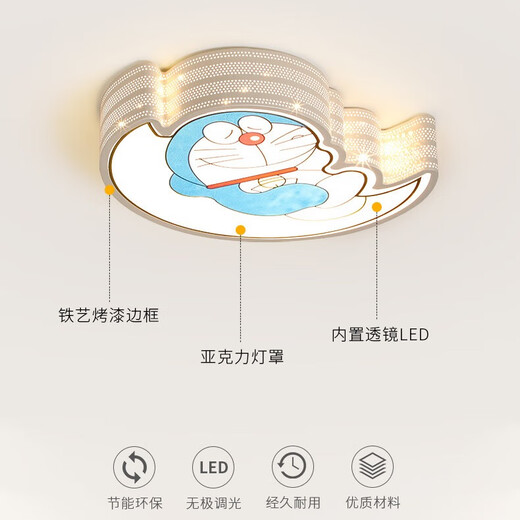 Jihuo children's room bedroom lamp Nordic boys and girls creative cartoon ceiling lamp modern simple master bedroom room lighting pink mushroom diameter 50CM white light 36 watts