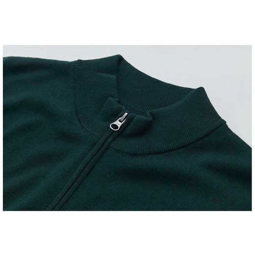 [Jijia] Winter warm and thick 100% pure wool cardigan men's zipper knit sweater jacket Green 175/L
