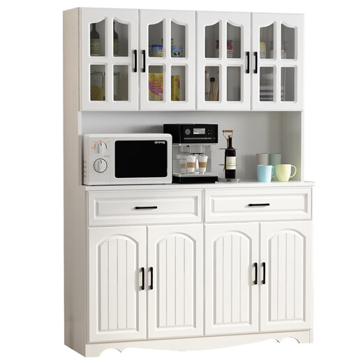 Jin Luyuan European style kitchen sideboard simple bowl cabinet storage cabinet living room cabinet dining room cabinet multi-functional wine cabinet two doors white entry + installation one size