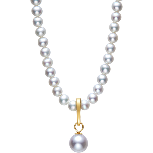 Meluxe 18K gold akoya seawater pearl pendant universal buckle necklace for women birthday gift for wife yellow 18K gold universal buckle about 0.28g