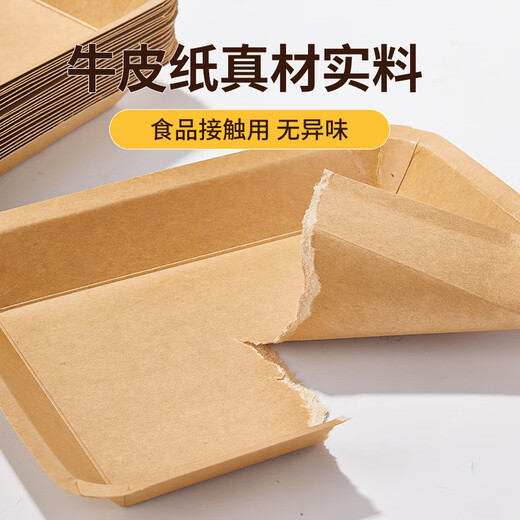 Blue natural disposable plates 500ml*20 biodegradable kraft paper plates barbecue plates trays dinner plates picnic camping tableware
