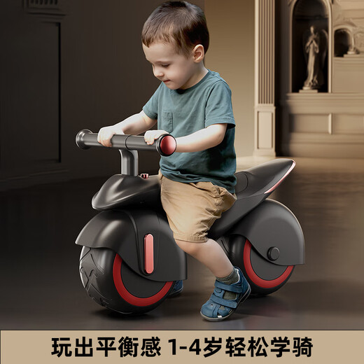 Babbit Balance para niños Vehículo corredizo Carretador de automóviles corredizos 1-2-3-4 sin pedales para motocicletas de scooter de bebé durante un año, bolso blandro insignia mejorado Phantom Black + Sit Bench