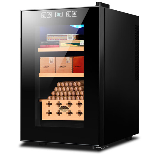 Cigarking cigar cabinet 26C temperature controlled moisturizing air-cooled embedded dual-core refrigeration cedar wood alcoholized small cigar and wine cabinet full cigar model 26L