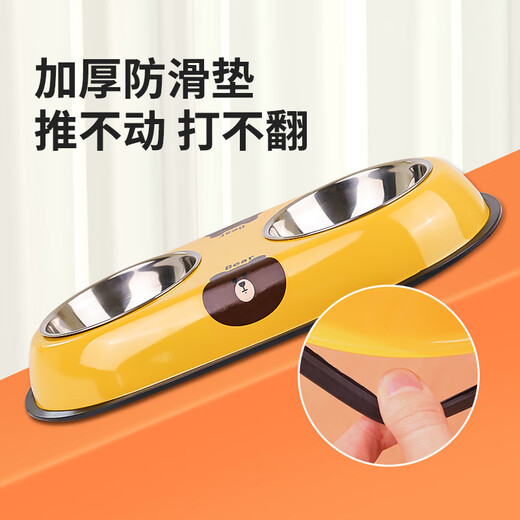 Qi Oh dog bowl, dog bowl, cat bowl, cat food bowl, dog rice bowl, anti-knock over double bowl and drinking water bowl, small and medium-sized dog pet supplies, Deep Sea Whale-single basin, small size (suitable for 0-6 Jin Jin equals 0.5 kg puppies and cats)