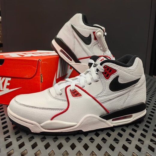 耐克（NIKE）男鞋新款运动鞋AIR FLIGHT 89气垫休闲鞋AJ4兄弟款实战篮球鞋 FD9928-101/AJ4兄弟款/白红 44