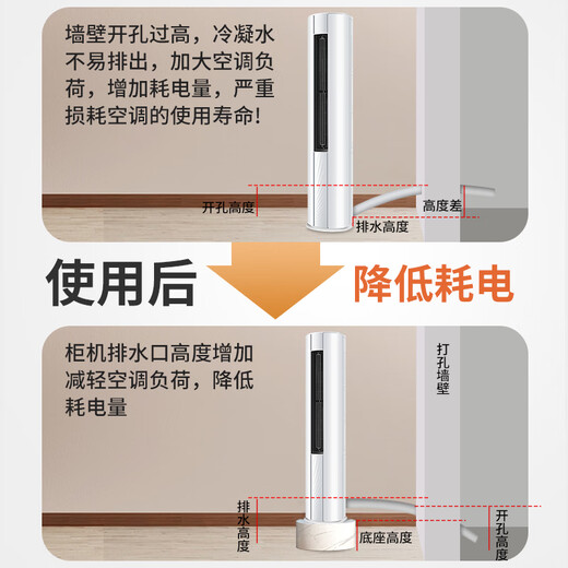 MATTE MAISA air-conditioning bottom heightening bracket tray suitable for Gemei Xiaohai round vertical cabinet bracket mat marble pattern height 20CM diameter 50CM
