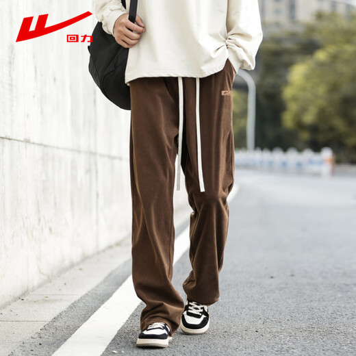 Pull back corduroy pants men's spring and autumn new loose straight wide-leg sports casual pants Dadi XL
