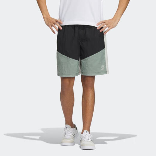 ADIDASNeo短裤男裤夏季新款户外健身训练五分裤休闲透气沙滩裤跑步短裤 黑色IP3882 S