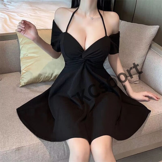 Miehone NightClub Women's Clothing 2024 Nuevo 300 Jin [Jin equivale a 0.5 kg] Fat MM Vestido sexy de cuello en V sexy para mujeres en verano New Pure Desire XL sugiere 120-150 Jin [Jin equivale a 0.5 kg]