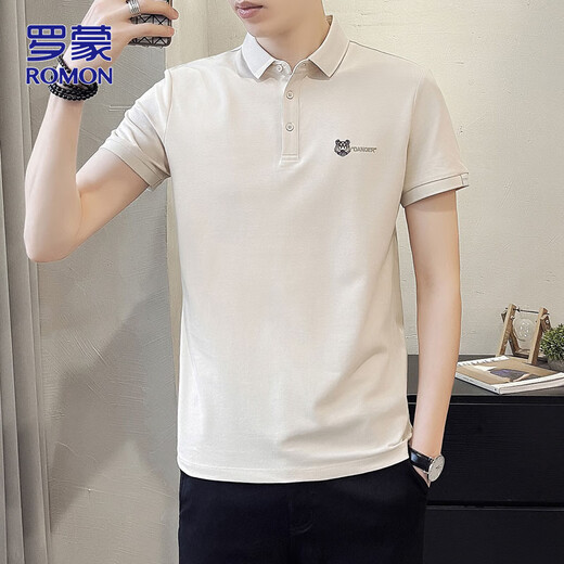 Romon camiseta de verano para hombres sólido color sólido camisa de polo de manga corta para hombres