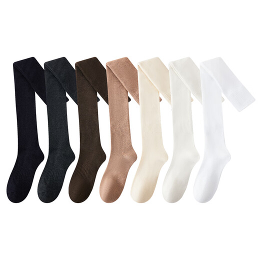 MiiOW over-the-knee socks for women, autumn and winter stockings, plus velvet, thickened, warm, high-top plush knee-pad thigh socks, winter, 2 pairs, black*2, no Specifications