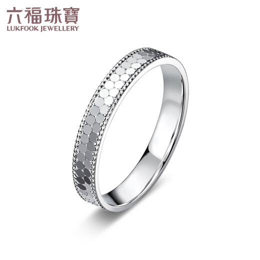 Lukfook Jewelry platinum 950 fish scale pattern platinum ring men's and women's glossy couple ring single price F63TBPR0016 No. 16-4.13g (including labor cost 384 yuan)