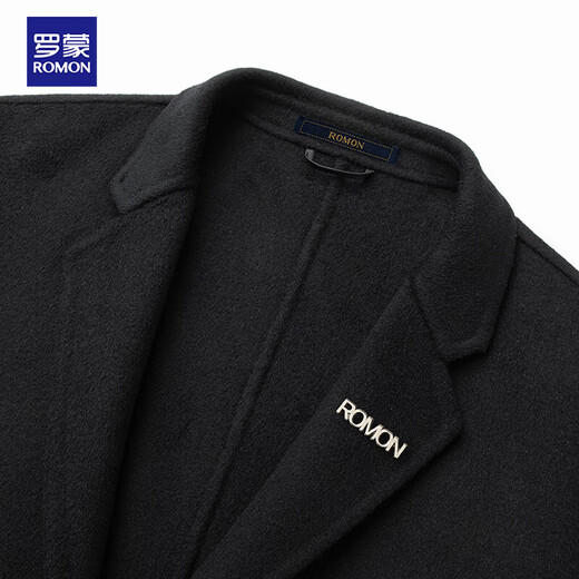 Romon extended knee-length sheep wool double-sided woolen coat for men, autumn and winter long windbreaker, woolen coat for men