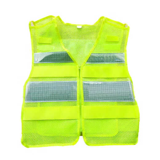 Fluorescent Green Traffic Reflective Vest Road Duty Campus Building Construction Safety Vest Vehicle Mounted Night Cycling Print Shanghai No. 1 Edition Blank Model M