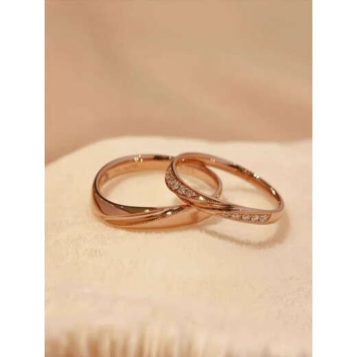 Brangdy inlaid Swarovski zirconium wedding ring plated 18k rose gold wedding ring engagement ring light luxury live couple ring one pair