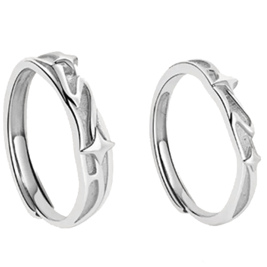 EothPT950 Platinum Galaxy Couple Ring for Women, Light Luxury Niche Valentine's Day Birthday Gift for Girlfriend 520 Pair PT950 Platinum Galaxy Ring + Certificate