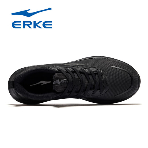 Hongxing Erke (Erke) Chaussures masculines 2025 Nouveau été en maille respirant chaussures de course noires chaussures de papa légères chaussures de papa chaussures de sport sole noire 3523 [3285 surface en cuir] 42