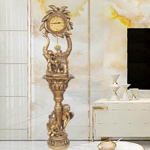 European Villa Ornament Clock Home Moderne einfache leichte Luxusdekoration Amerikaner Stehplätze Sitz Uhr Floor Uhr Wohnzimmer 2141+835 Gold