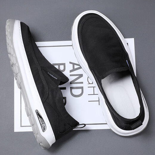 Tykt Brand Canvas Shoes's Men's Summer New Summer Breathable Sombe Sole Lazy Casual Shoes Gray 40