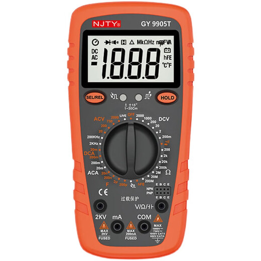 仁聚益2000V矿用数字万用表2KV高压矿场光伏万能表防烧高精度9905T GY9905T+表包+鳄鱼夹