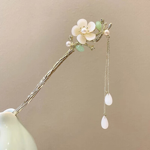 Bo Na Ling Ancient Style Hairpin Magnolia Tassel Step Shake New Chinese Style Chinese Style Updo Hairpin Metal Hairpin Hanfu Accessories Magnolia Flower Hairpin Gift Box