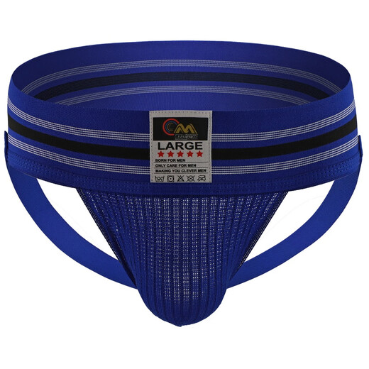 Clever -Menmode Europäischer und amerikanischer Männer Sport Tanga Wide Gürtel atmungsaktive große Bag Bag Hüfte Doppelte Ticks Weiß 1 Streifen L (80-87 cm)