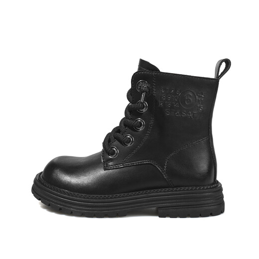 Saturday children's shoes winter new Martin boots versatile rhubarb boots girls casual thick-soled boys short boots black 33