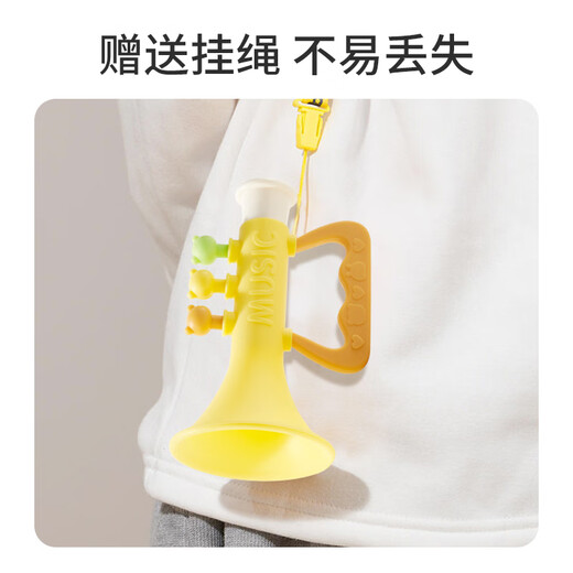 E7 Leben Baby Trompete Kinderspielzeug kann Pfeifen in Kinderpfeifung mit lanyard silicone harmonica kleines trompeten kleines trompetenspielzeug [grün]