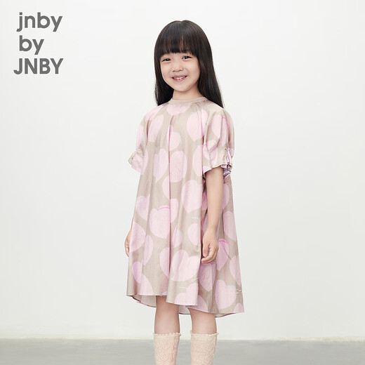 jnby by JNBY江南布衣童装全棉印花短袖连衣裙休闲舒适夏女童儿童1O4G13940 690/杂粉 110 cm