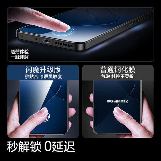 Flash Magic Ultrasonic Second Unlock Suitable for Redmi K80 tempered film k80Pro full screen mobile phone film redmi K80 full coverage HD stickers without white edges dust removal protective film