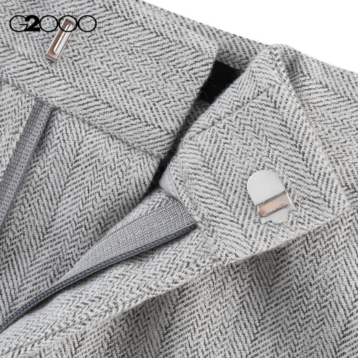 G2000 Comfortable and Elastic G2000 Women's Clothing Mall New Machine Washable Soft Herringbone Pattern Formal Nine-Point Pants Aluminum Gray 34