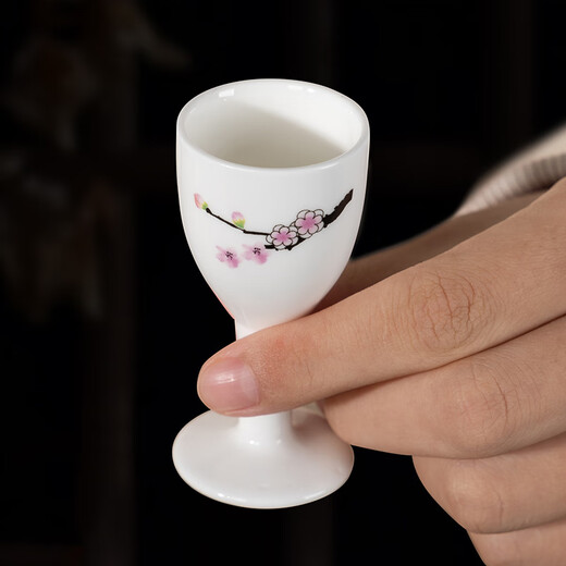 Baofuxiang Jingdezhen Ceramic Creative Wine Glass Chinese-style White Wine Glass Goblet Antique Small Wine Cup Household Spirit Cup One-shot Cup 4 Types 1 Wine Glass Each