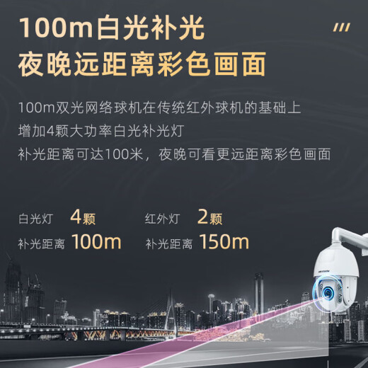 
Hikvision POE outdoor camera outdoor monitor 360 degree rotating panoramic high-definition waterproof night vision 6-inch network cable power supply connection mobile phone remote infrared school villa 2 million full color 23 times DS-2DC6223DW-D