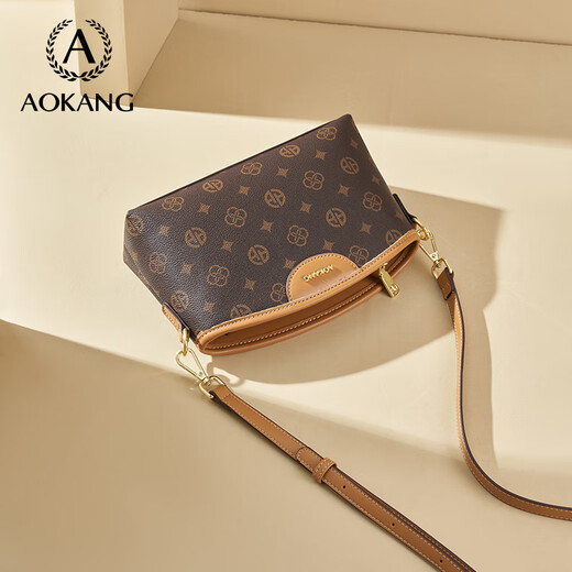 Aokang bag women's bag 2025 trendy retro small square bag light luxury crossbody shoulder bag birthday gift for mother and wife