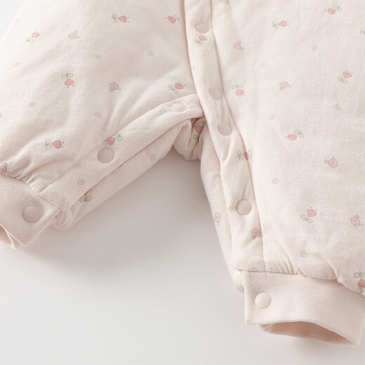 DAVE&BELLA baby quilted jumpsuit 100-day baby clothes antibacterial and anti-mite newborn crawling clothes winter new toddler pajamas flower print ready stock 59cm (recommended height 52-59cm)