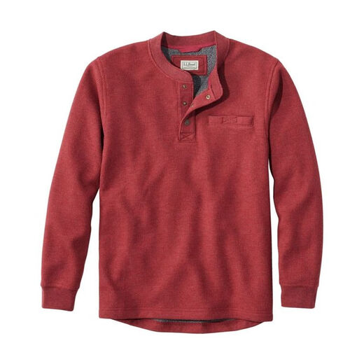 L.L.Bean men's sweater casual henley sweater autumn and winter warm comfortable soft bottoming middle-aged dad wear Charcoal Heather dark gray M suitable for net bust 107-112CM