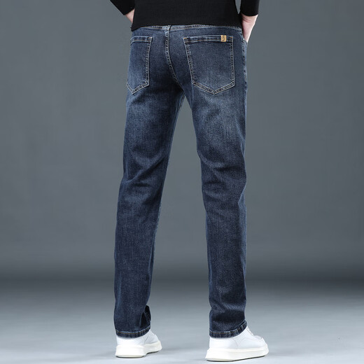 ROMON jeans men's spring and autumn 2025 new trendy straight long pants men's slim blue stretch casual pants men 1049 grey size 36 sizes waist 2 feet 8 suitable for 170-182 Jin [Jin equals 0.5 kg]