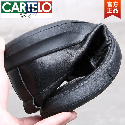 卡帝乐鳄鱼（CARTELO）新款头层牛皮皮鞋男真皮系带百搭商务休闲厚底男男鞋软皮爸爸鞋子 黑色(3892) 41