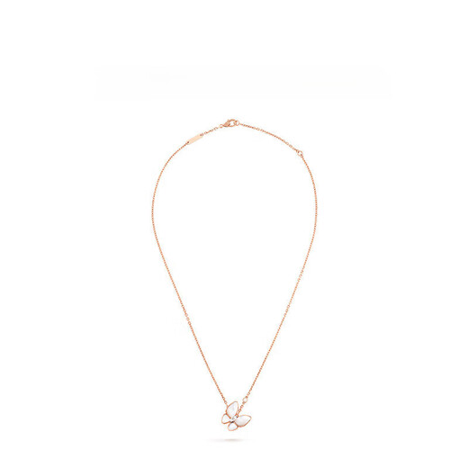 Ji Ge original fashion classic small animal series 18 rose gold white mother-of-pearl butterfly necklace 520 birthday gift for seven days