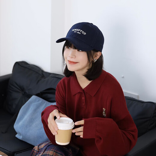 MMOPTOP Japanische Wäsche Retro Frühling und Sommer weiche Top Baseballkappe mit kleinen neutralen Männern und Frauen weicher Top großer Kopfumfang Baseballkappe